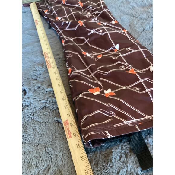 Spyder womens  Geometric Print Pockets Snow Ski Pants Snowboarding Brown Size 10 - Picture 12 of 12